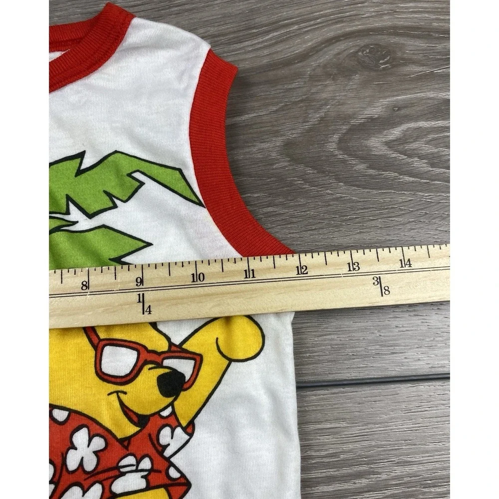 WDP Pooh & The Gang Toddler Vintage Sleeve Graphic Tank Top Island Theme White 4